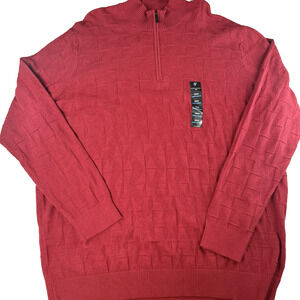 NWT Men’s Shaquille O’Neal 1/4 Zip Pull Over Sweatshirt Sweater Size 3XLT Red